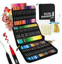Markers for Adult Coloring Books No Bleeding, 72 Colors Dual Tip Coloring...