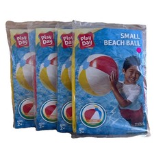 Lot of 4 - PLAY DAY BEACH BALL Ages 2 Inflated Size 13in Diameter NEW