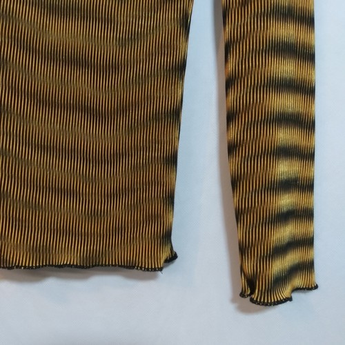 Vintage gestreiftes geripptes Langarmshirt dehnbar Gr. M - Bild 5 von 5