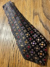 EUC Altea Milano Woven Thick Geometric Silk Tie Men’s Necktie Hand Made In Italy