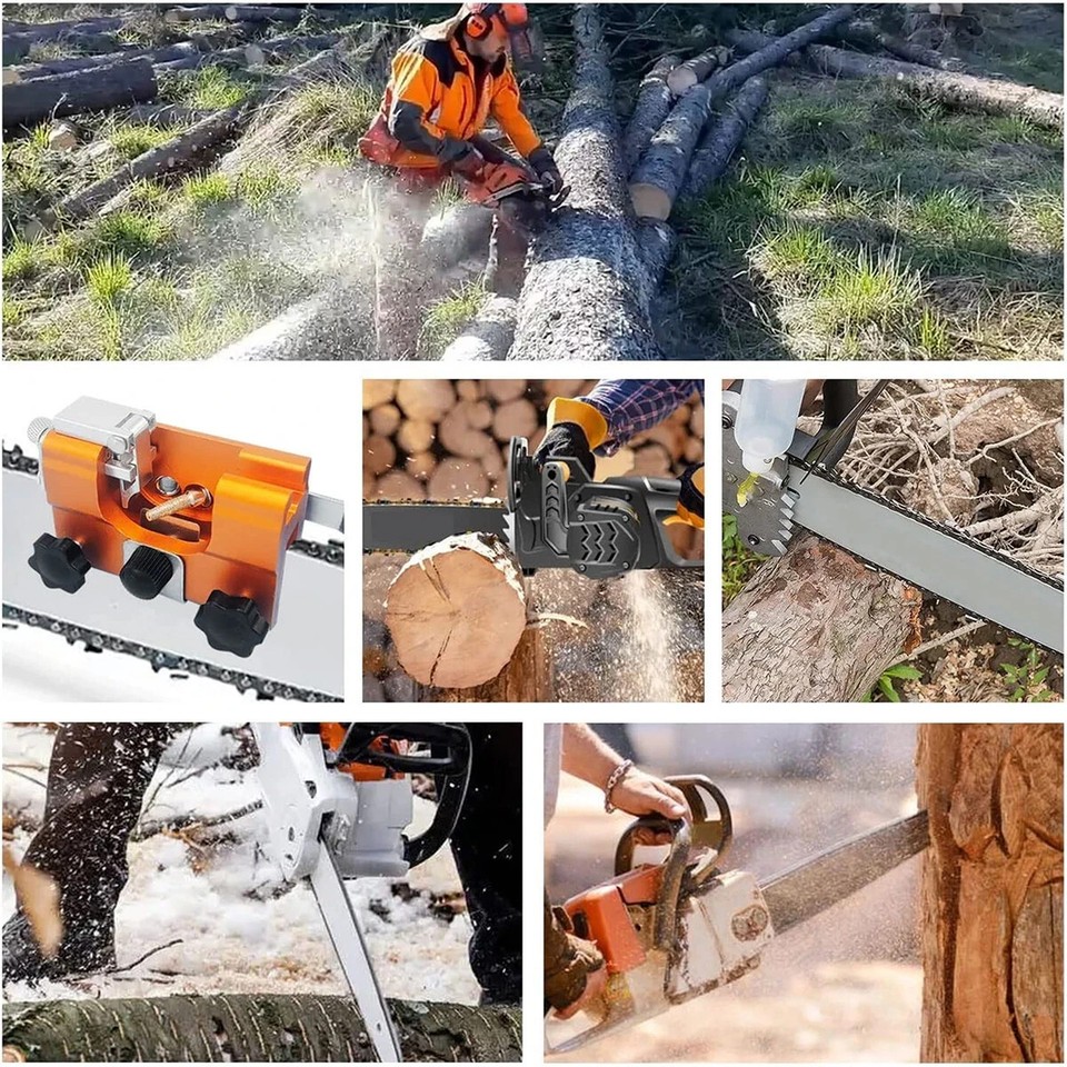 Chainsaw Chain Sharpening Jig Portable Hand Crank Sharpener Tool Set | eBay