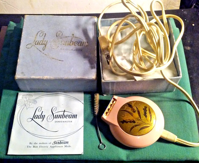Vintage Pink Lady Sunbeam ''Shavemaster'' 1950s Electric Shaver With Original Box