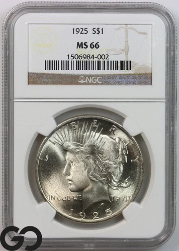 1925 Peace Dollar, NGC MS-66 ** Stunning Premium Quality, Absolute Blazer!