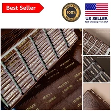 Handmade Leather Bible Tabs - Personalized Gold Foil Stickers for Easy Reading