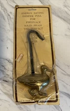 Vintage Brass Duck Head Chimney Fireplace Flue Damper Tool 1980’s | Custom Decor