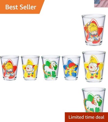 Rainbow Brite 4 Piece Mini Glass Set Featuring Starlite, Twink, Rainbow Brite...