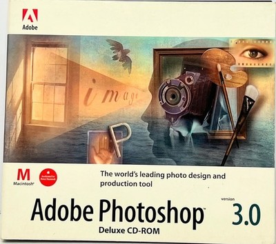 Adobe Photoshop 3.0 Deluxe CD-ROM (1994) Macintosh Vintage Apple Software