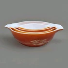Vintage Pyrex Autumn Harvest Wheat Cinderella Mixing Bowls Set Of 4