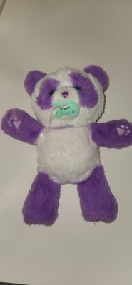 Little Live Pets Small Purple White Panda Plush Stuffed Animal with Pacifier