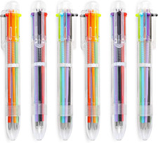 6 Pack 0.5Mm 6-In-1 Multicolor Ballpoint Pen 6 Colors Retractable Ballpoint Pens