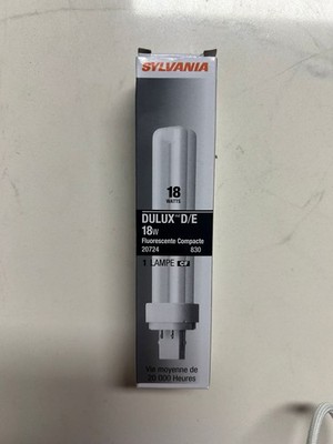 Sylvania 20724 DULUX D/E 18W CFL Light Bulb G24q-2 Base 3000K Warm White 4-Pin