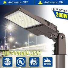 200Watt LED Shoebox Parking Lot Pole Light Roadways Street Lighting Dusk To Dawn