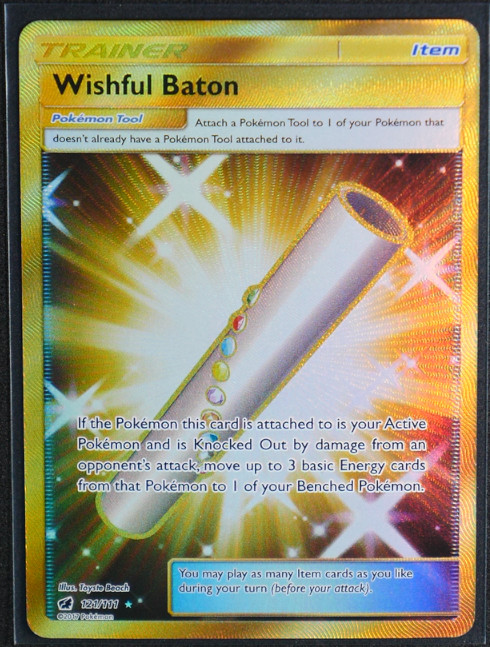 Wishful Baton (Secret) Holo Secret Rare #121/111 SM - Crimson Invasion NM