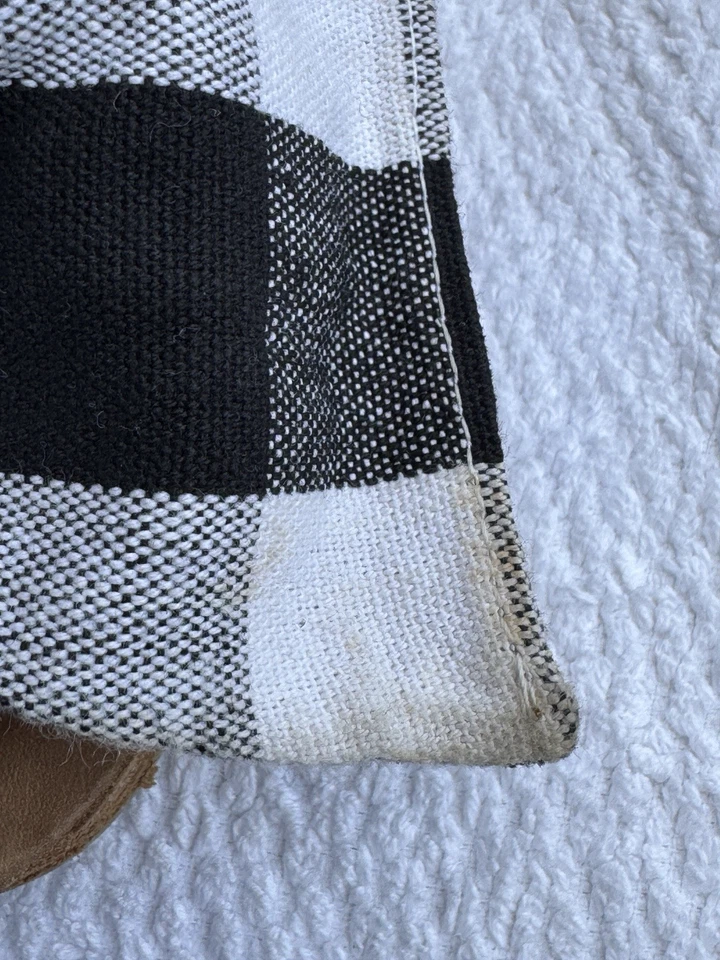 Sandalias Brother Vellies Burkina de cuero con nudo deslizante negras blancas a cuadros talla 9 Foto 2 de 4