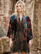 NEW Johnny Was L Large Velvet Kimono Wrap Jacket Cardigan Oversized Luxury Boho
