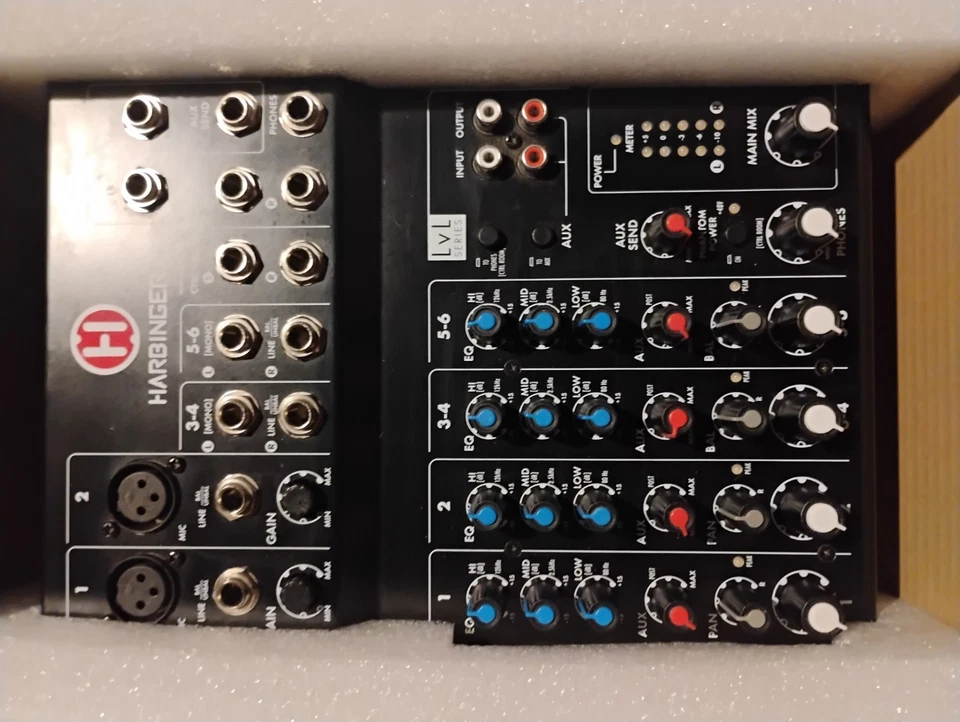 Brand New Harbinger L802 8-Channel Mixer with 2 XLR Mic Preamps Black Ships Free - Image 4 of 4