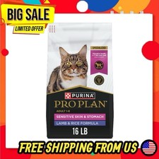 Purina Pro Plan Sensitive Skin and Stomach Lamb  Rice Adult Dry Cat Food, 16 lb