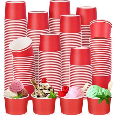 Nuenen 300x 8oz Valentine Ice Cream Paper Cups Bulk Disposable Dessert Cups