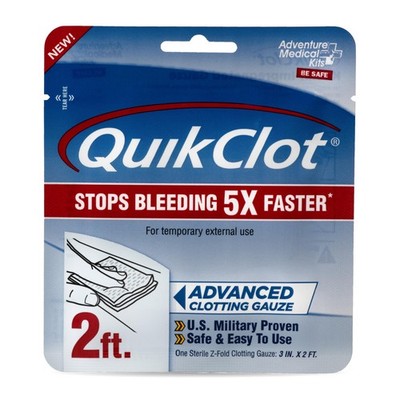 Adventure Medical Kits QuikClot Gauze - Flexible 3 in x 2 ft, Multi-color 