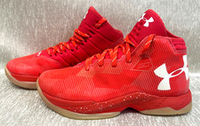 Boy's Under Armour Steph Curry Size 6Y Orange High Top Shoes 1274062-984