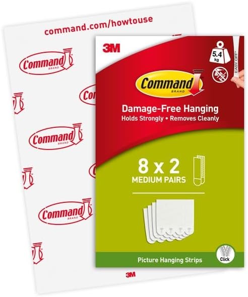 Command Picture Hanging Strip Value Pack - 8 x 2 Medium Adhesive Picture Hanging