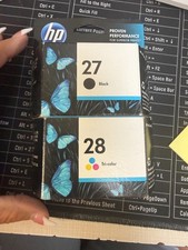 HP 28 HP27 Tri-color and Black Ink Cartridges NOS