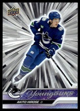 2023-24 Upper Deck Outburst Silver YG Akito Hirose Rookie Vancouver Canucks #242
