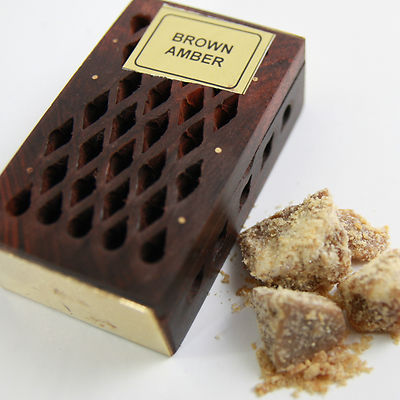 Amber Crystal Natur 100% Pflanzlich Parfum Holz Kästchen Parfüm Stein Indien