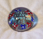 Antique Union Glass Co. Personalized Dated 1911 Art Glass Paper Weight ~ Superb! — photo 3