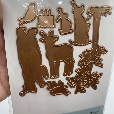 Spellbinders Shapeabilities Let's All Party! Wafer Thin Dies - 7pc Woodland Animal & Cake Set
