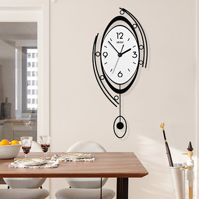 14'' Acrylic/Glass Wall Clock Decor Modern Silent Non-Ticking Battery Operated