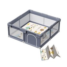 Baby Playpen with Mat, 50x50 Inch Playpen with Mat Waterproof for Babies and ...