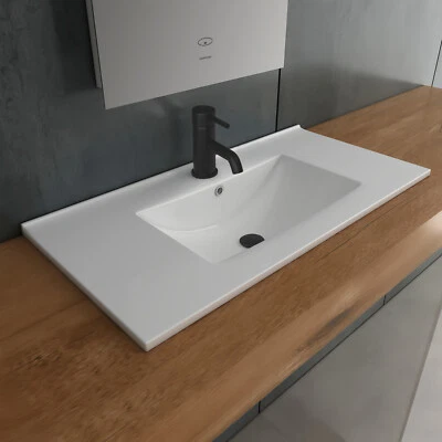 ALPENBERGER Badezimmermöbel Waschtisch mit Unterschrank Waschbecken Badmöbel Set Badspiegel