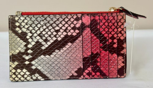 MICHAEL KORS MK JET SET CHARM SMALL SLIM CARD CASE LEATHER WALLET IN DAHLIA $98 - Picture 6 of 8