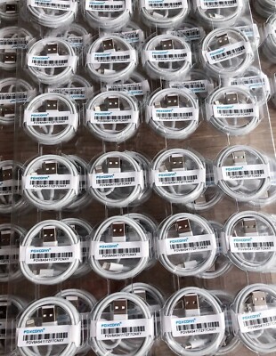 100X Foxconn OEM USB Charger Cord Cable For iPhone 12 Pro Max, 11, X, 8, 7, 6