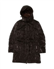 Peuterey Womens Hooded Padded Coat It 44 Medium Brown Cotton Az01