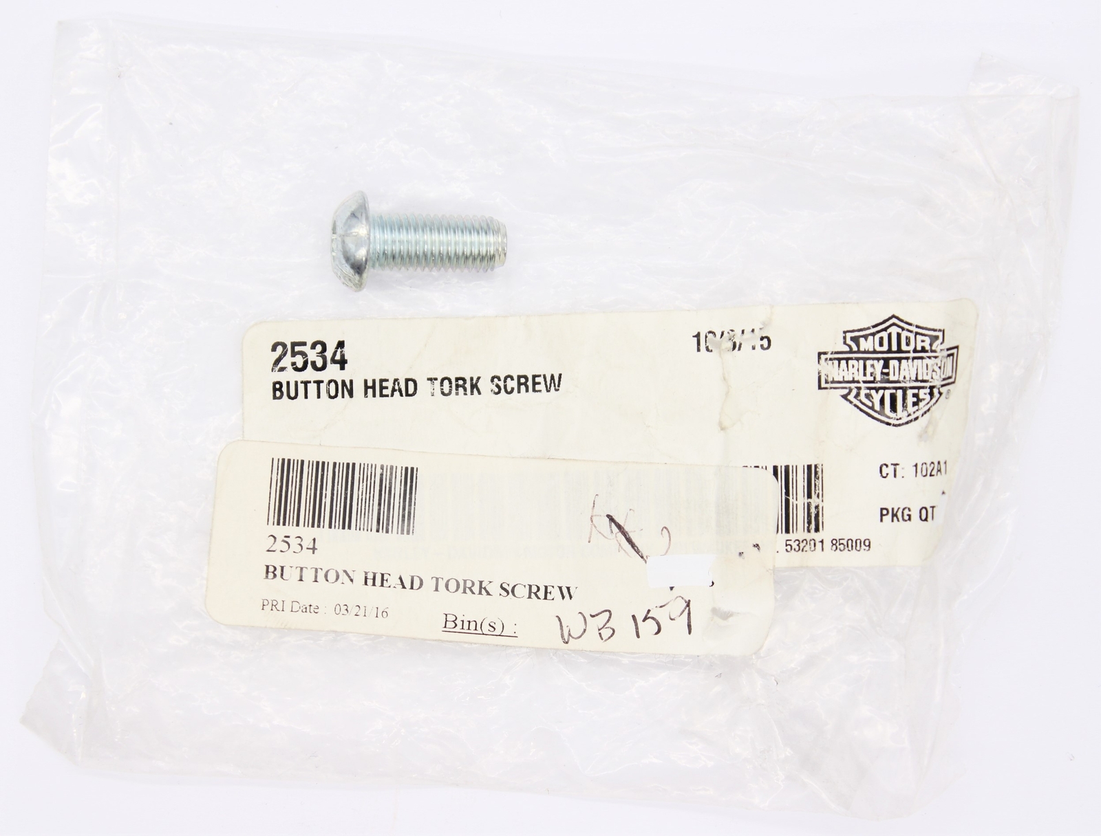 Harley-Davidson Button Head Tork Screw Part Number - 2534 | eBay