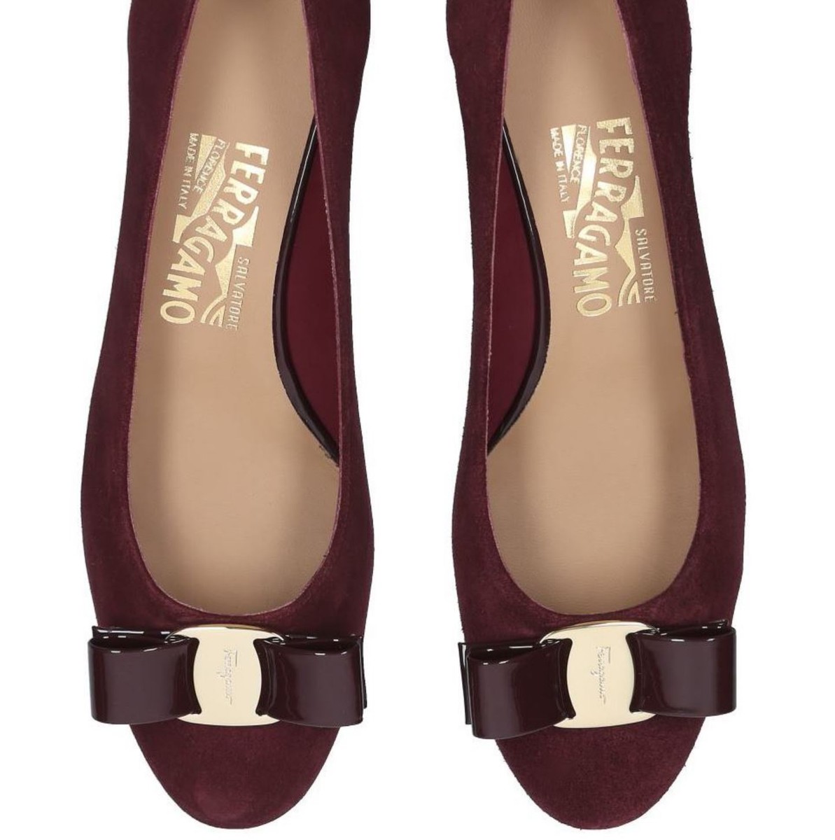 $875 Salvatore Ferragamo Vara Bow Pump Bordeaux Suede NIB 8/8.5/9