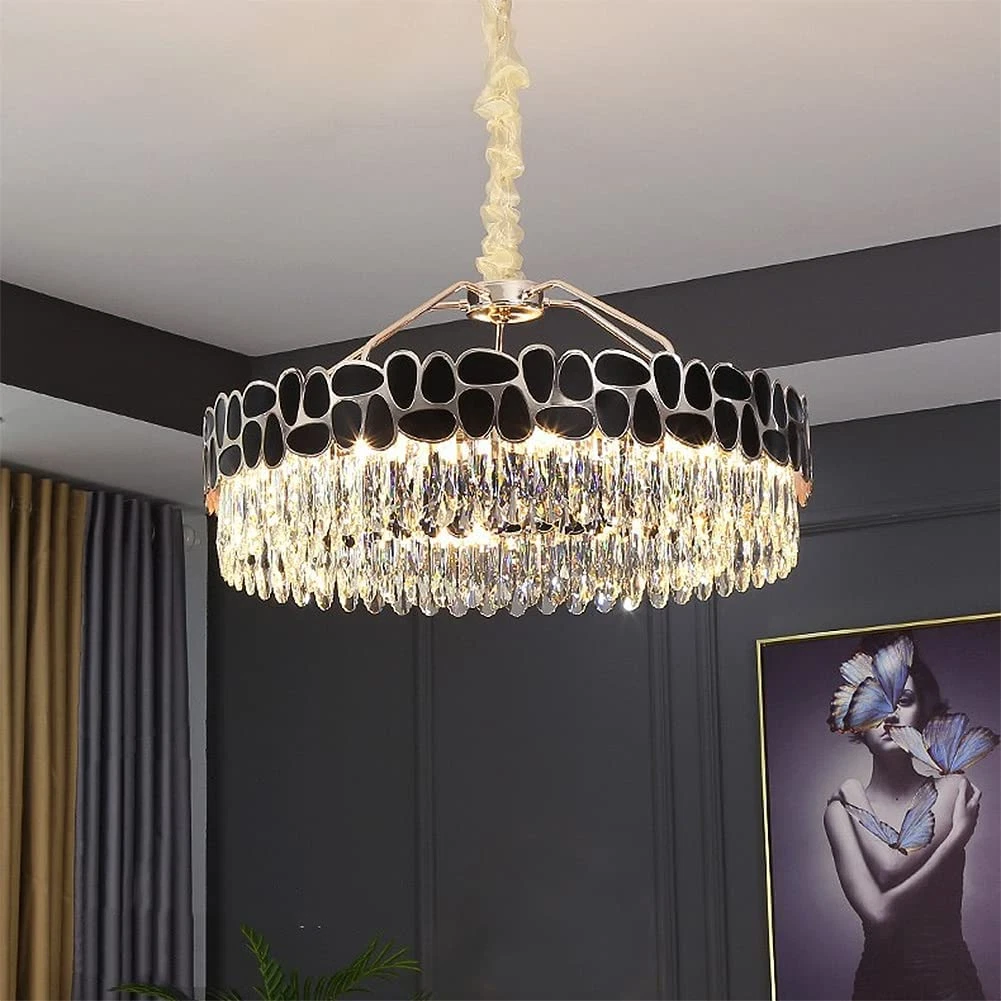 Black and online gold round chandelier