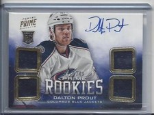 DALTON PROUT 2012-13 PANINI PRIME QUAD JERSEY ROOKIE ON CARD AUTO RC #D 191/249