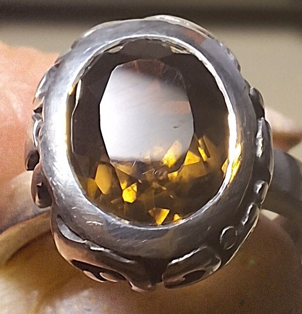 Sterling Citrine Ring - image 1