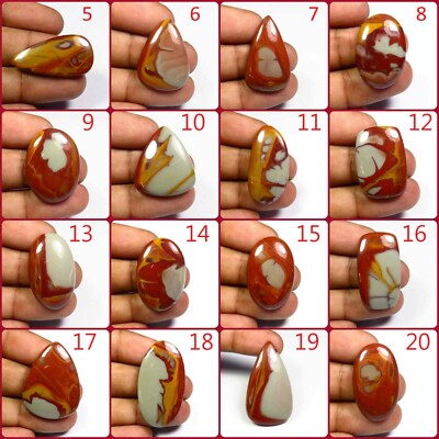 NATURAL Red Noreena Jasper Cabochon Lose Oval Form Edelstein Variationen NJ-A