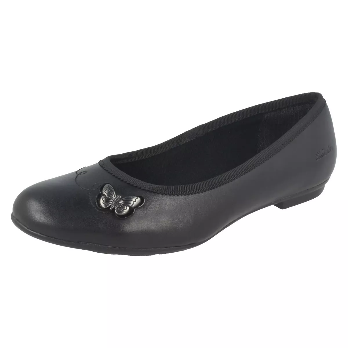 Girls Clarks School Shoes With Butterfly Detail