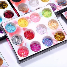 12 Color Nail Art Glitter Sparkle Sequins Holographic Metallic Flakes Nail Decor