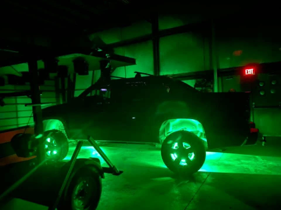 15.5 Green LED Wheel Lights For Truck Car Tire Rim Ring Lights