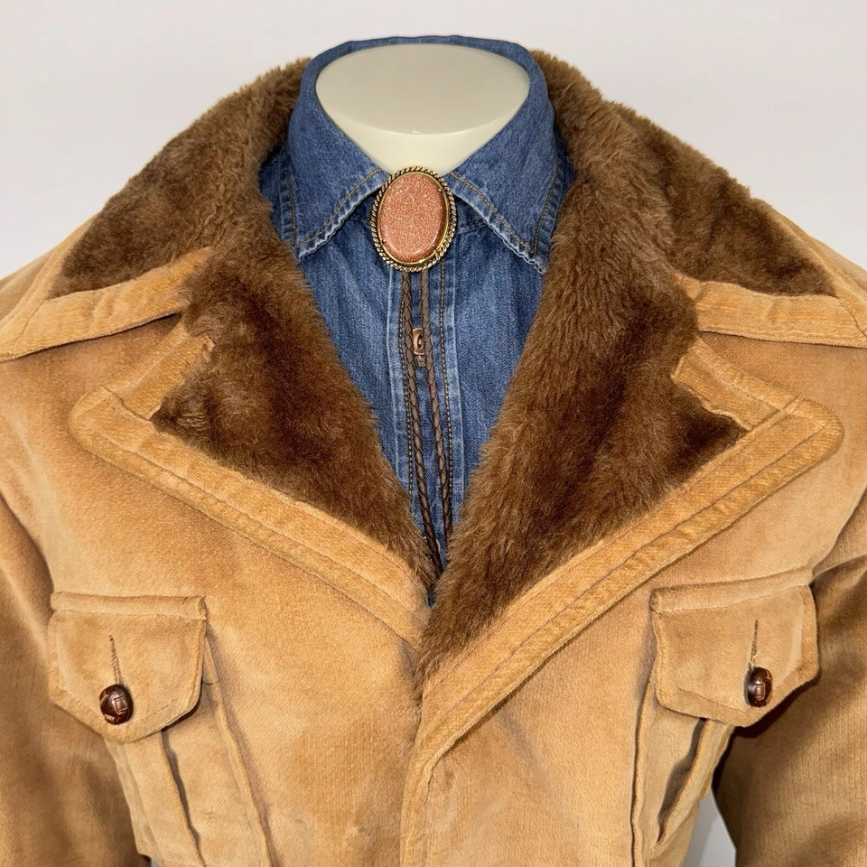 Abrigo Chaqueta Para Hombres XL Westwind Sherpa Pile Cord Trucker Retro EE. UU. De Colección Años 60 Años 70 Foto 3 de 4