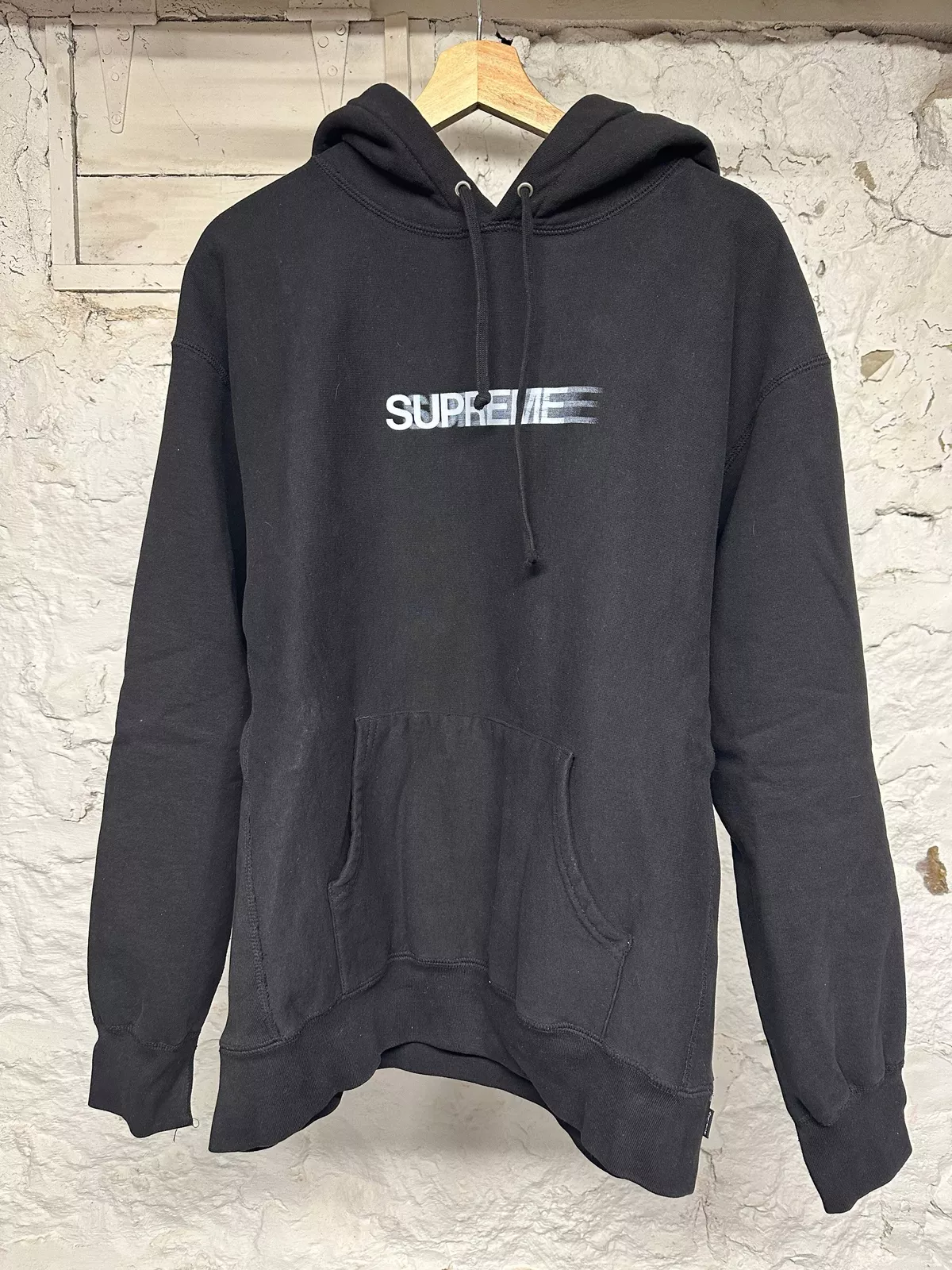 Sweat à capuche noir logo Supreme Motion taille L