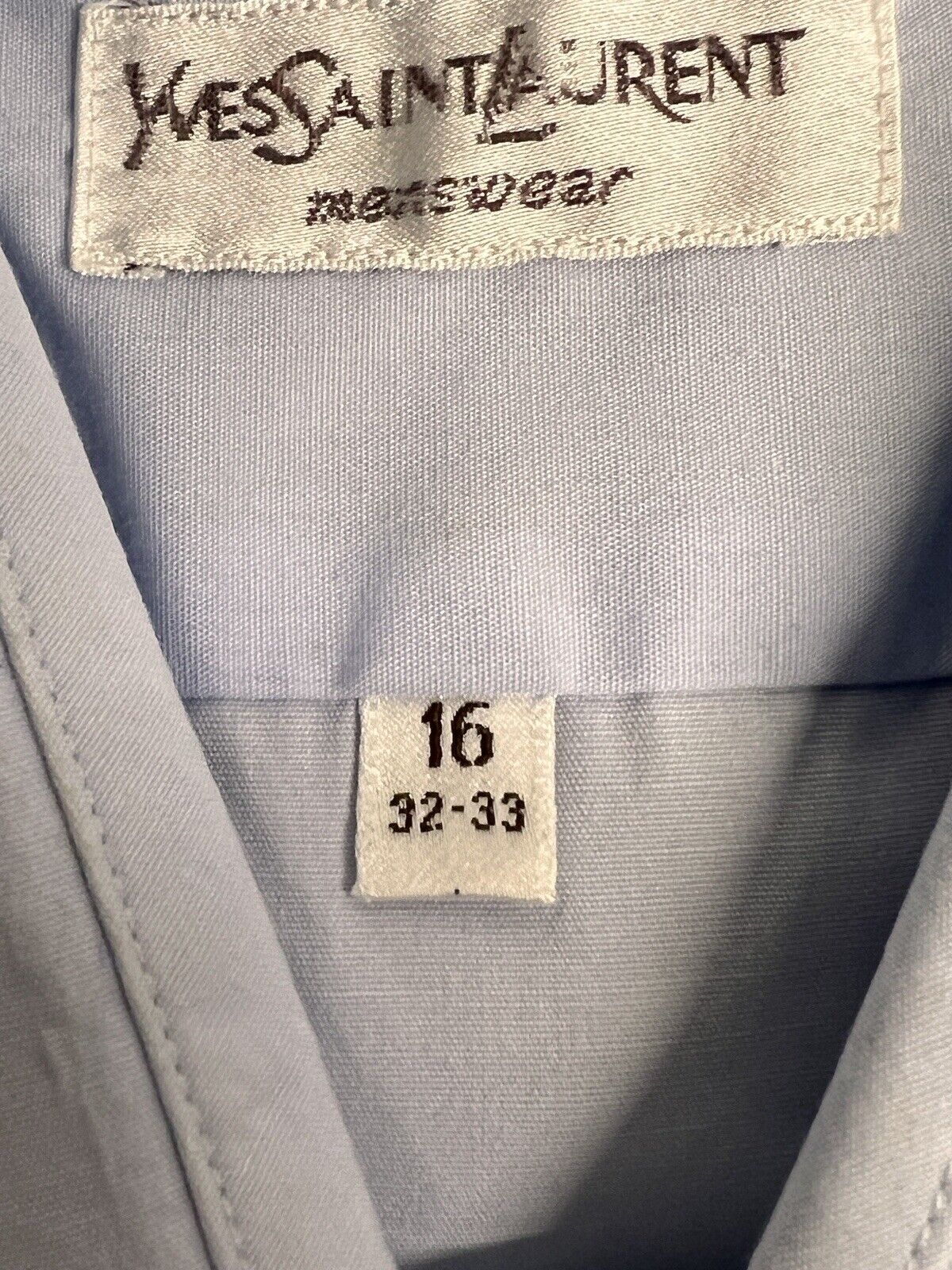 Yves Saint Laurent Tg 16 32 33 Camicia Uomo Blu Abito Business Casual Bottoni 3