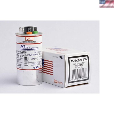 High-Quality 45+5 uf Round Dual Universal Capacitor for 370/440 VAC Applications