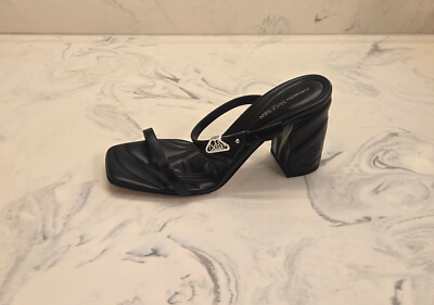 New! Alexander McQueen 'Logo' Sandals Black Womens 7.5 US 37.5 Eur. MSRP $890